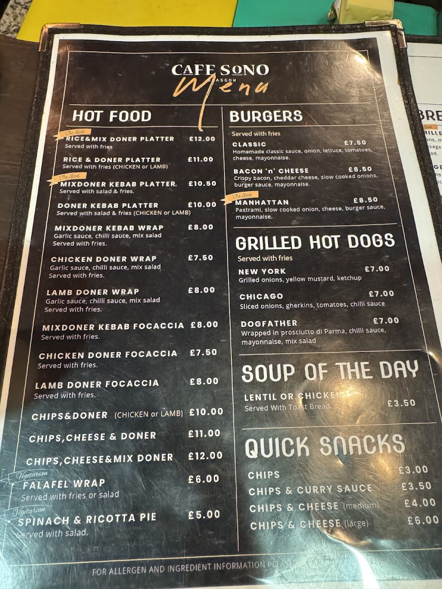 Cafe Sono Menu - Image 2