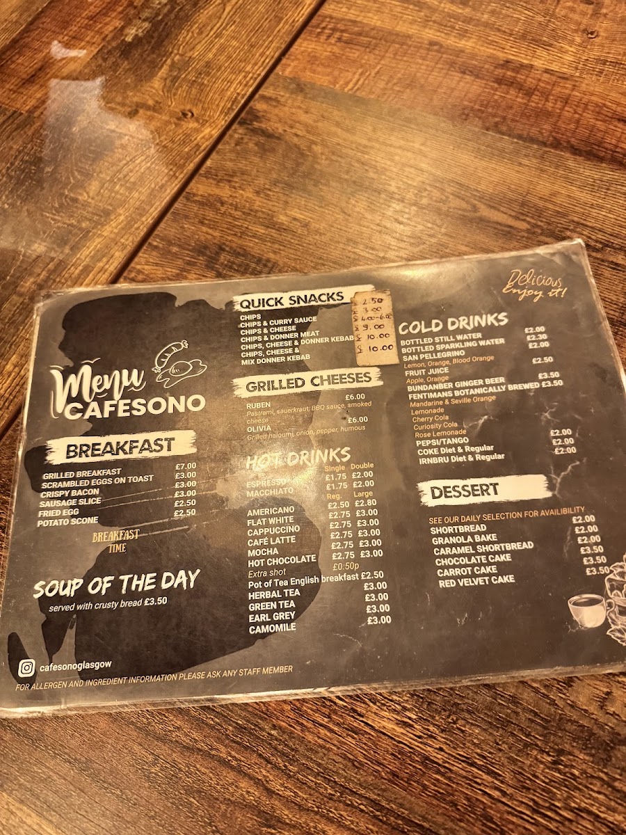 Cafe Sono Menu - Image 3
