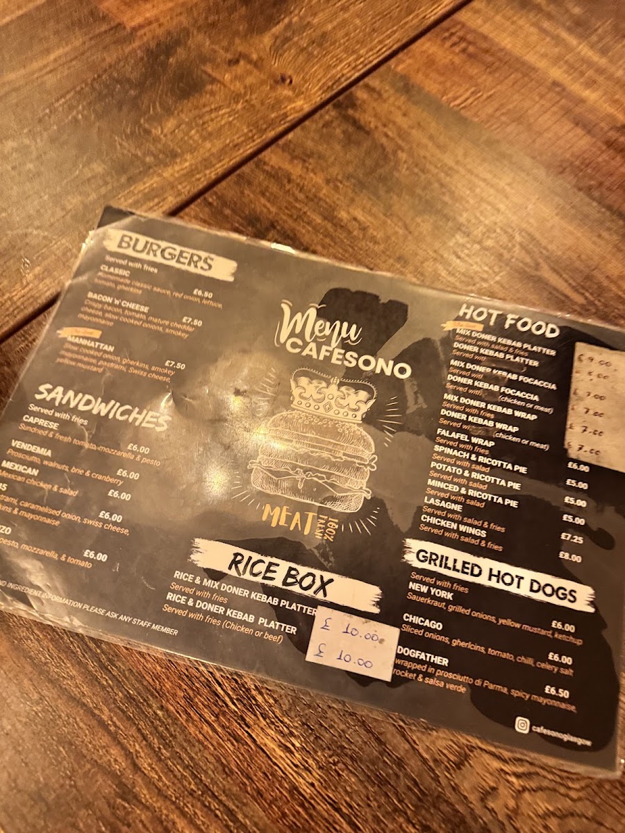 Cafe Sono Menu - Image 5